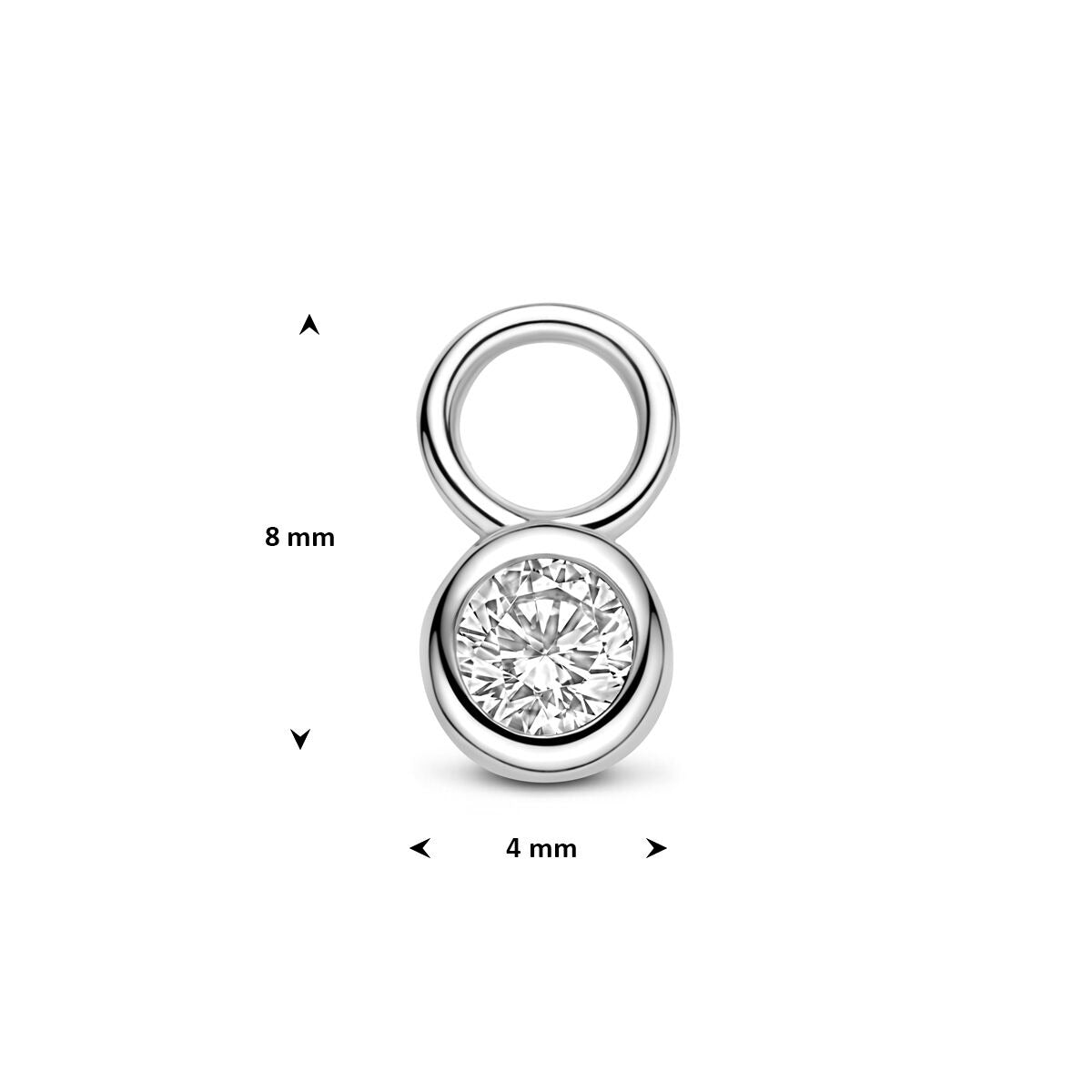 Rhodinierter silberner Ohrringanhänger mit Zirkonia