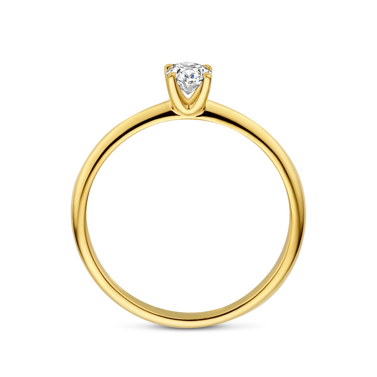14K Gelbgoldring mit im Labor gewachsenem Diamanten – oval 0.30 Karat