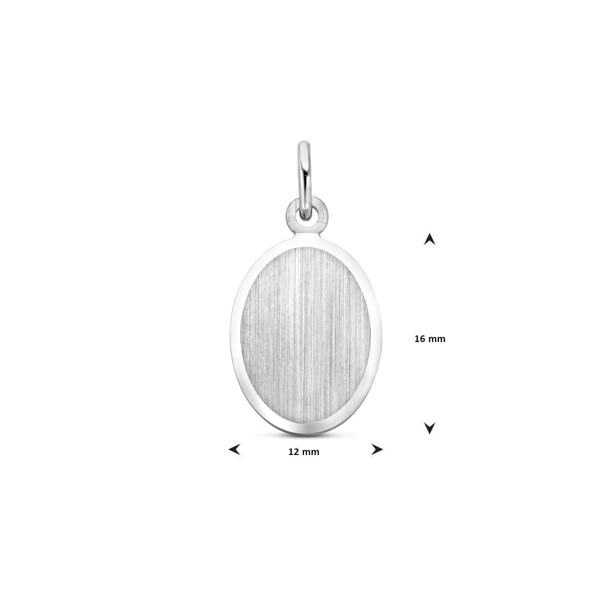 Silberner ovaler Gravur-Anhänger – rhodiniertes 925er Silber, matt/diamantiert, 24 x 12 mm