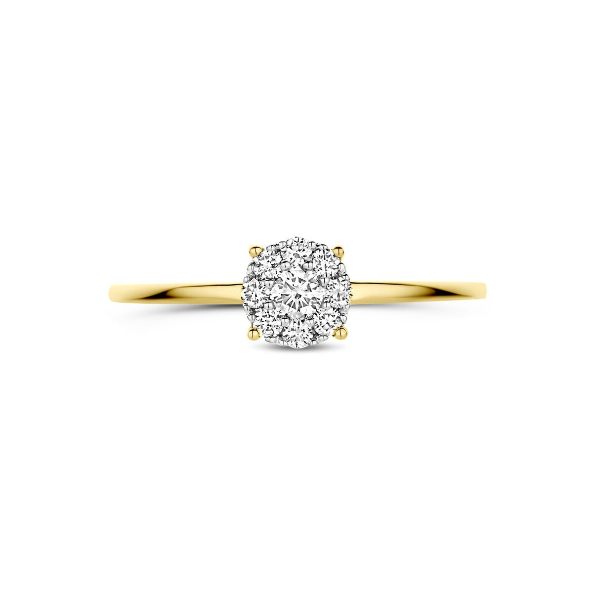 14k Bicolor Goldring mit Diamant 0,19ct