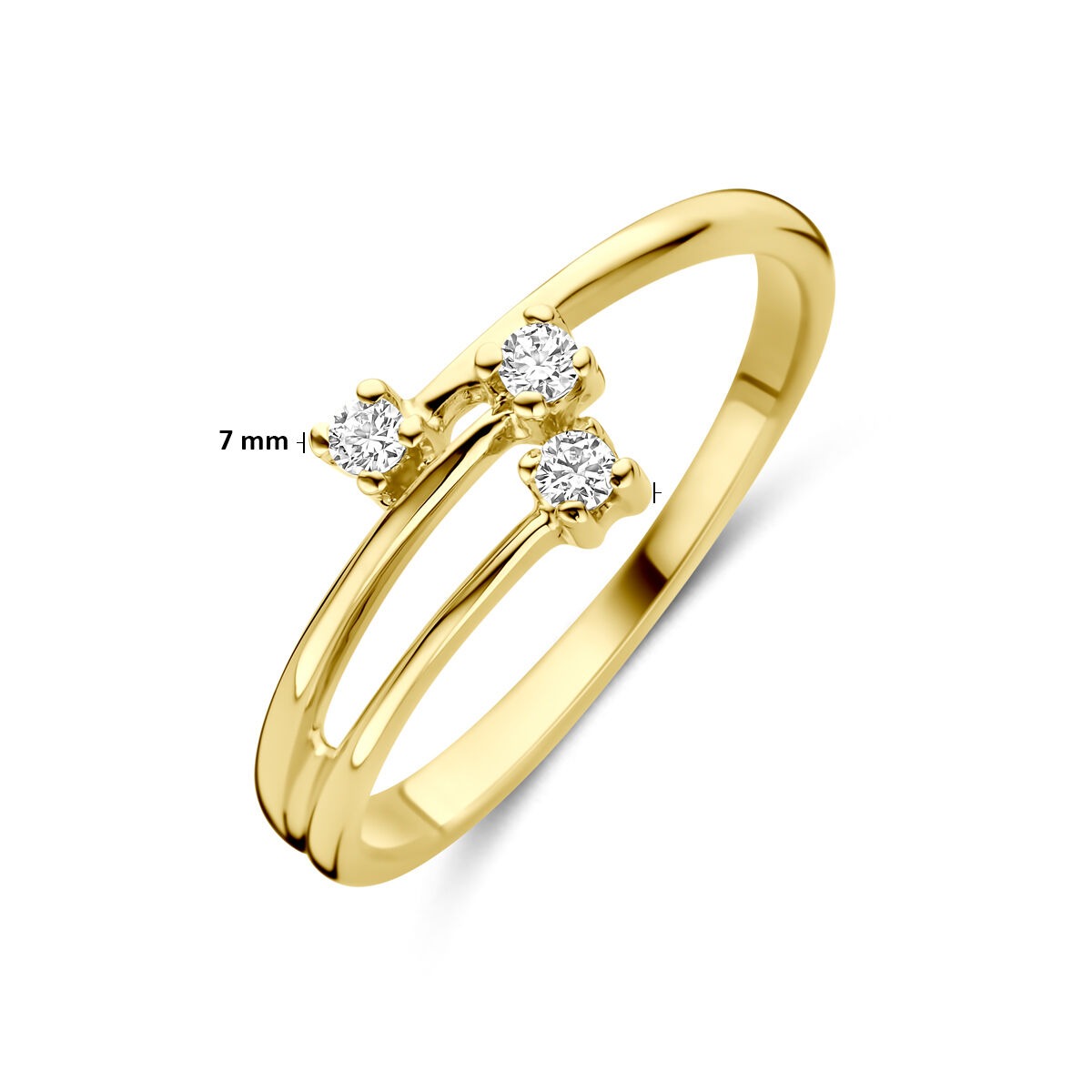 Goldener Damenring mit Zirkonia – 14k Gelbgold