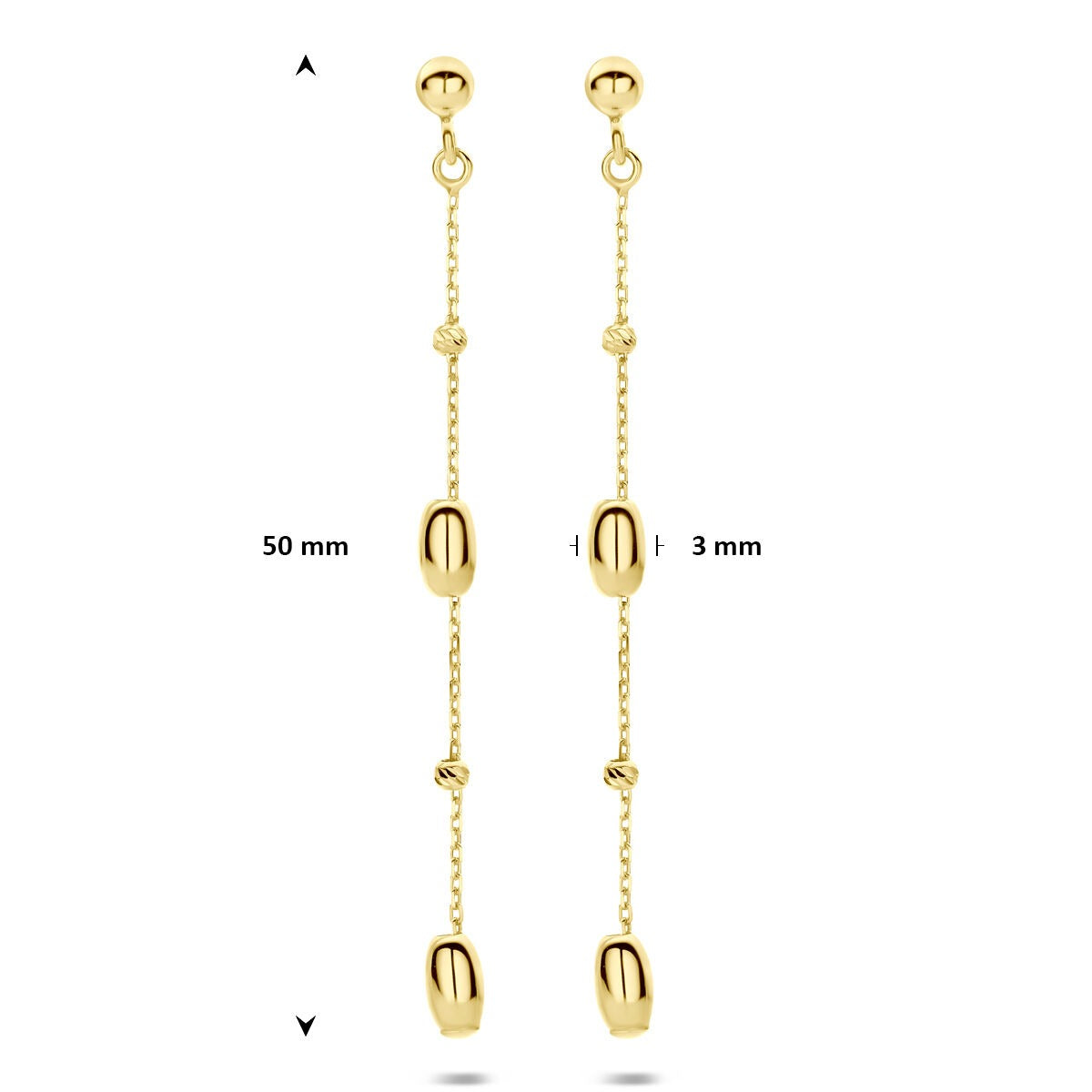 14 Karat Gelbgold Ohrhänger 50 mm