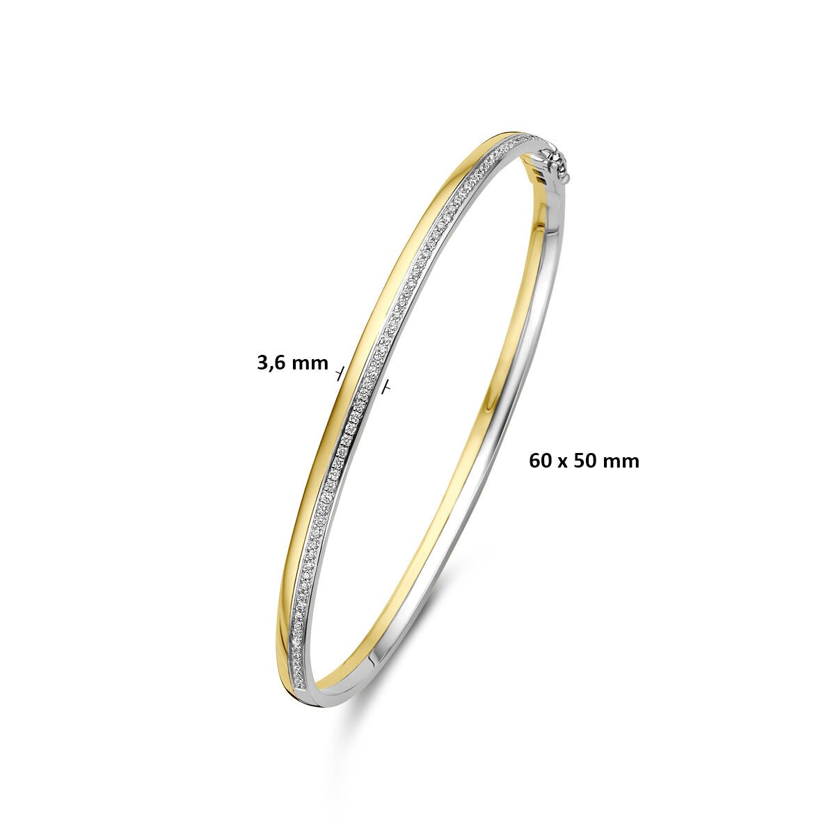 14k zweifarbiger Goldarmreif mit Diamant