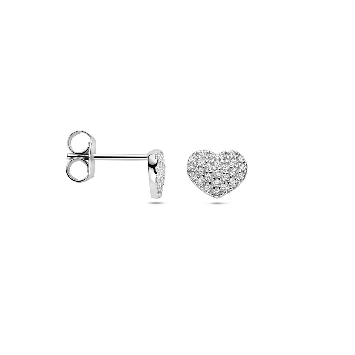 Ohrstecker aus Silber mit Zirkonia – rhodiniertes 925er Silber