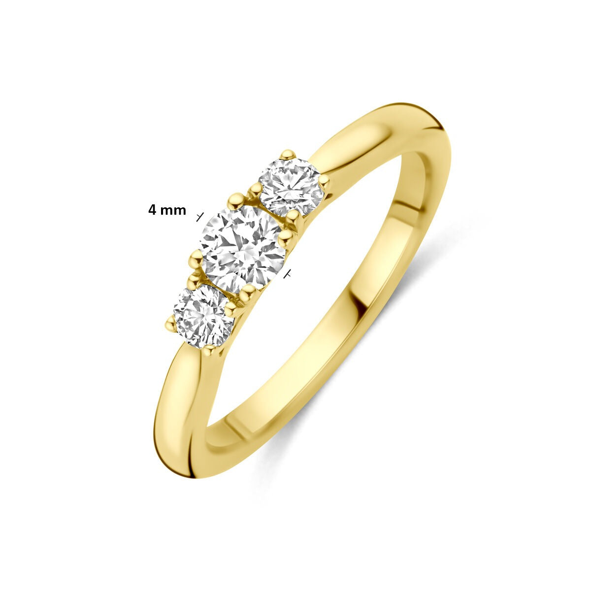 14k Gelbgoldring mit 0,45ct Labor-Diamant