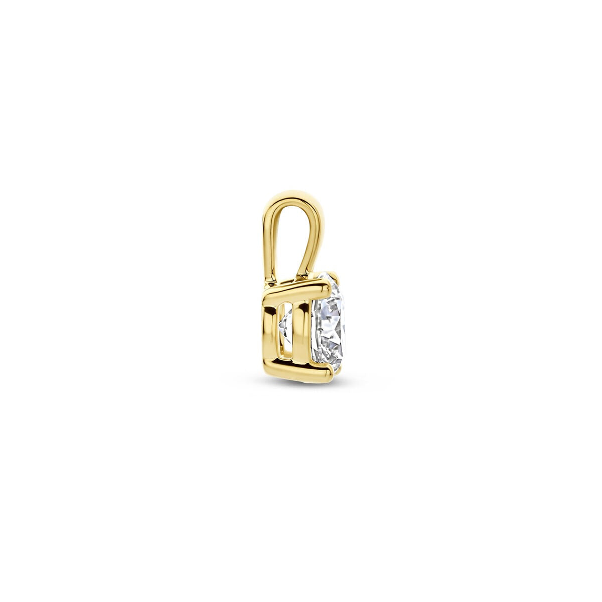 Goldanhänger mit Labor-Diamant – 14 Karat Gelbgold Brillantschliff