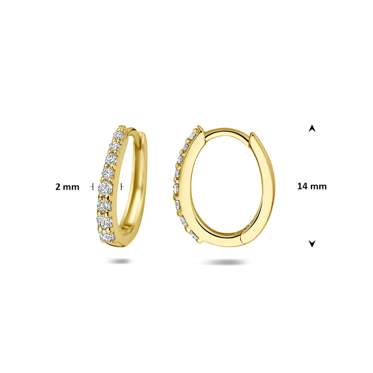 14k Gelbgold Klappcreolen mit im Labor gezüchtetem Diamant