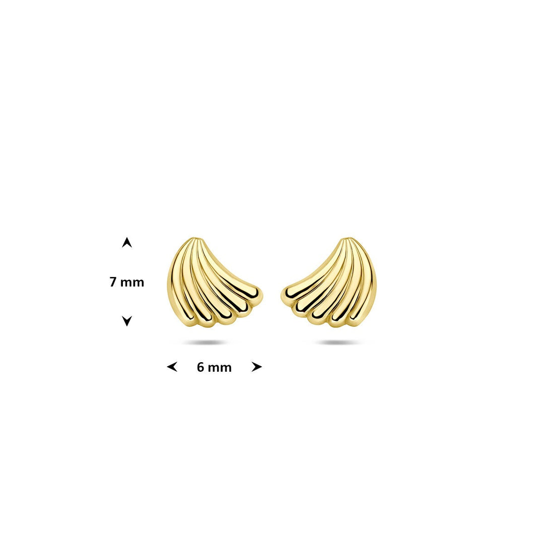 9k Geelgouden oorknoppen 7 x 6 mm
