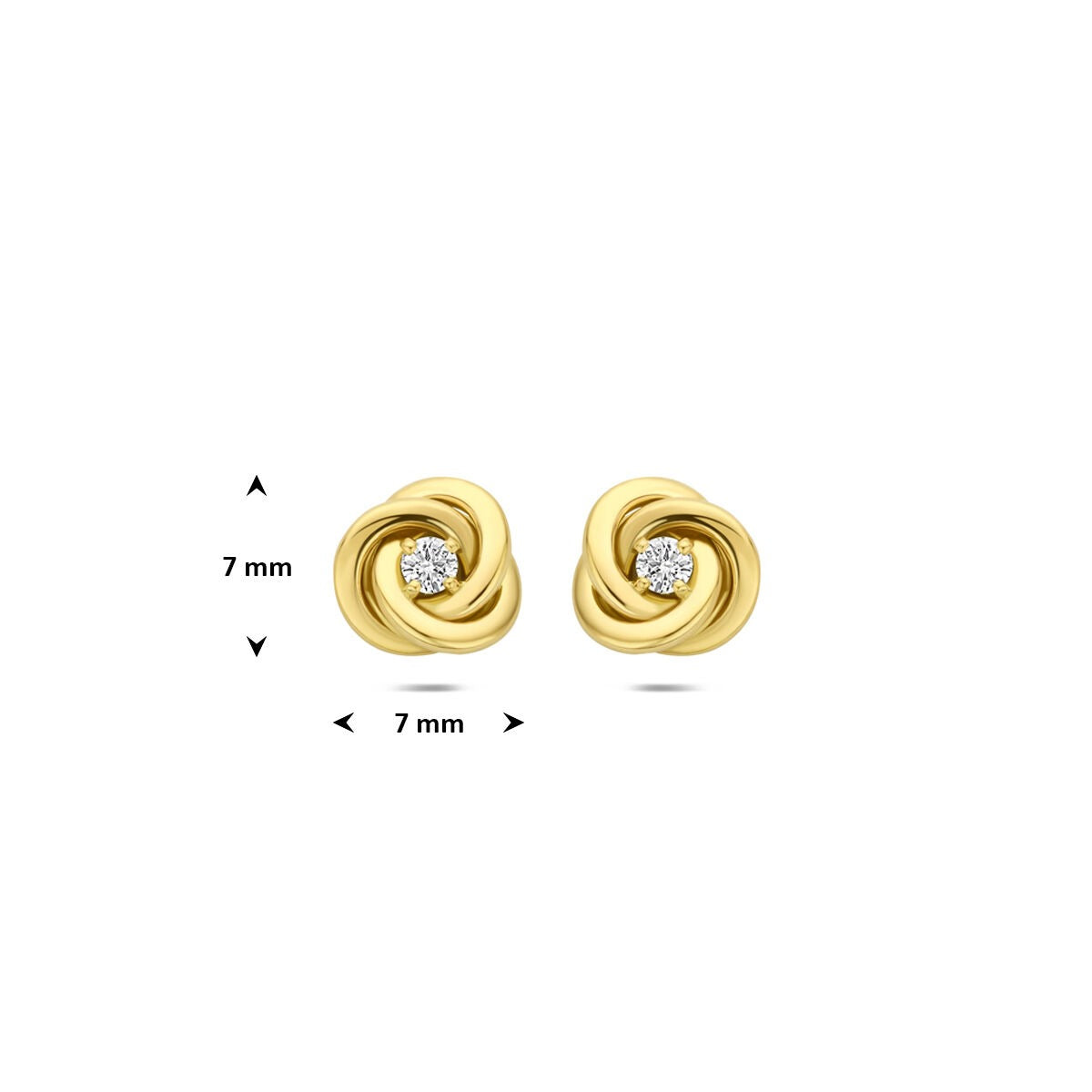 14k Gelbgold Ohrstecker mit im Labor gezüchtetem Diamant 0,07 ct