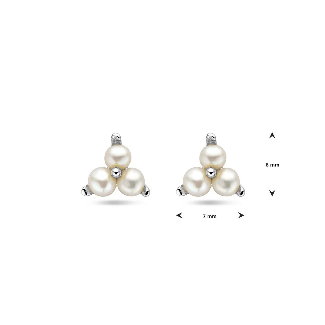 Ohrstecker Perlsilber rhodiniert