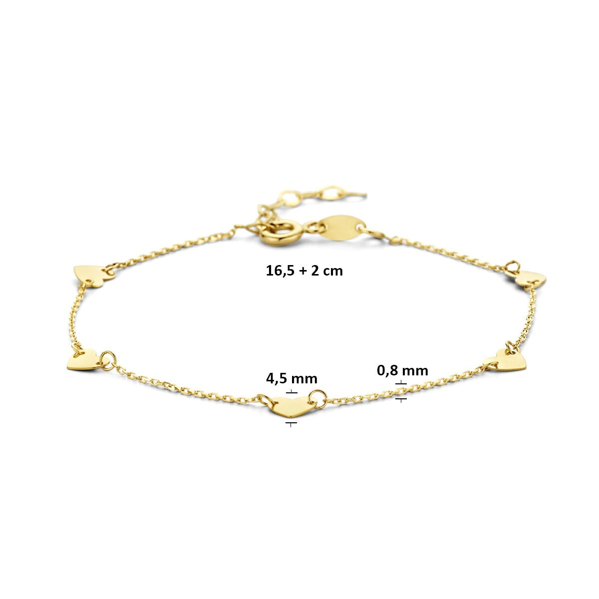 9 Karat Gelbgold Herzarmband