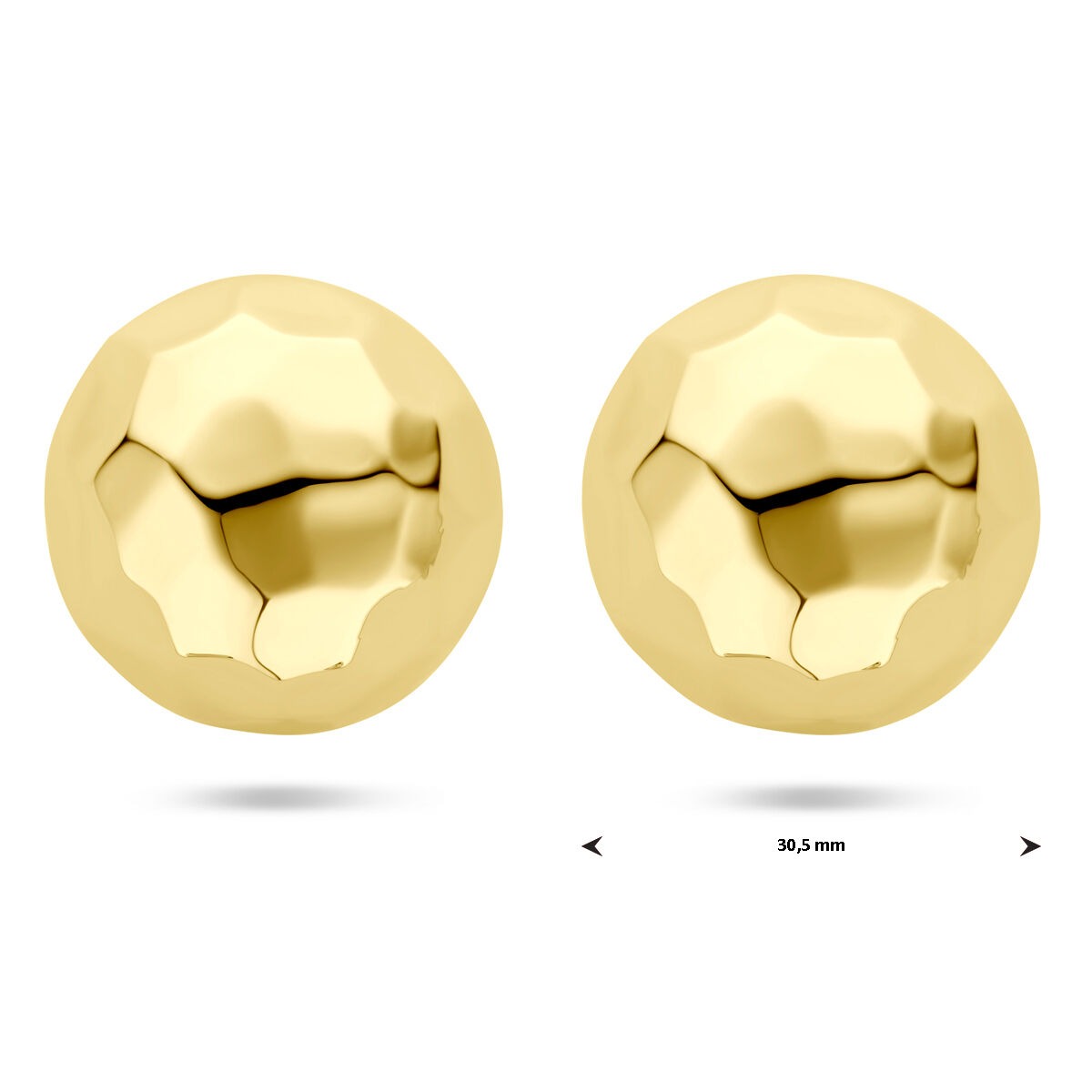 Vergoldete Silberohrstecker – 30 mm, Gelbgold auf 925er Silber