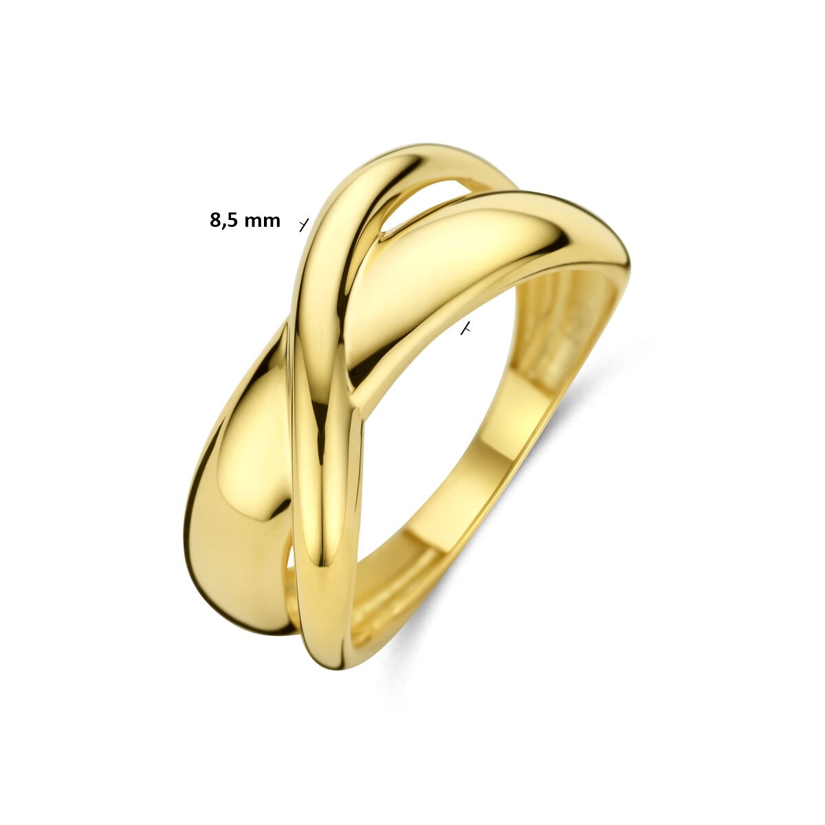 14k Gelbgold Damenring mit breiter Bandschiene von 8,5 mm