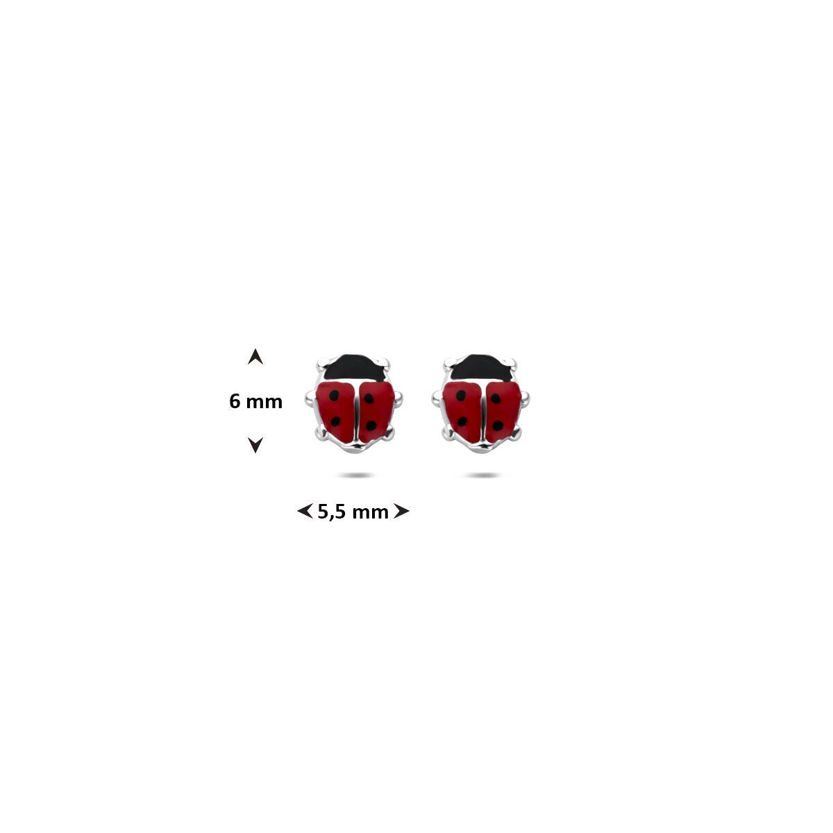 Kinderohrstecker Marienkäfer Silber rhodiniert 6 mm