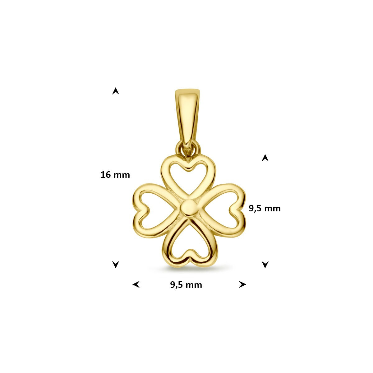14 Karat Gelbgold Kleeblatt-Anhänger – Symbol des Glücks