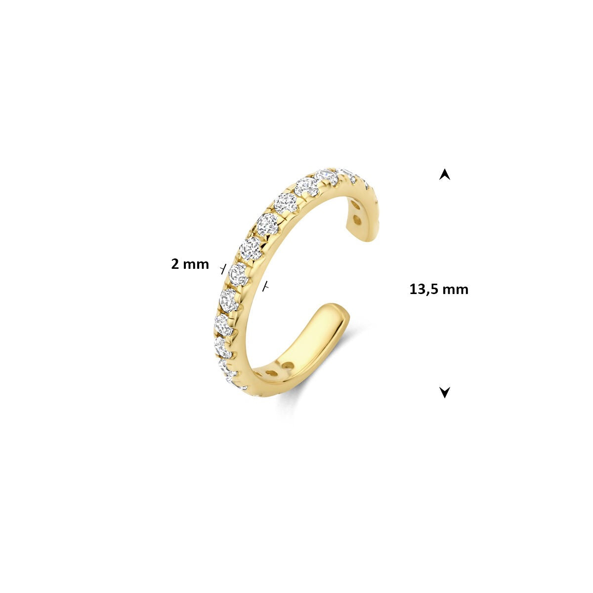 14k Gelbgold Ohrklemme mit Zirkonia