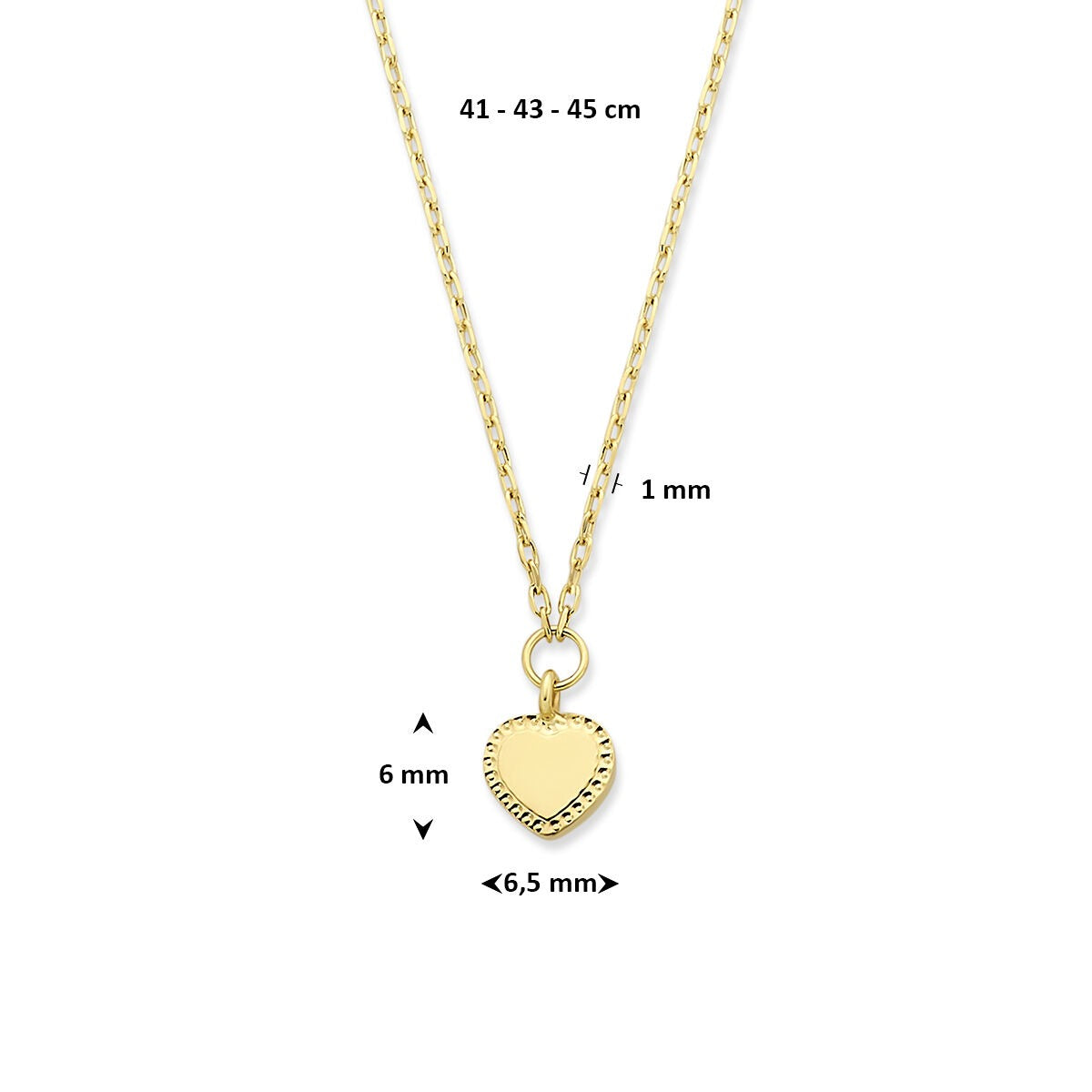 14K Gelbgoldkette mit Herz – Feines Anker-Collier als Symbol der Liebe