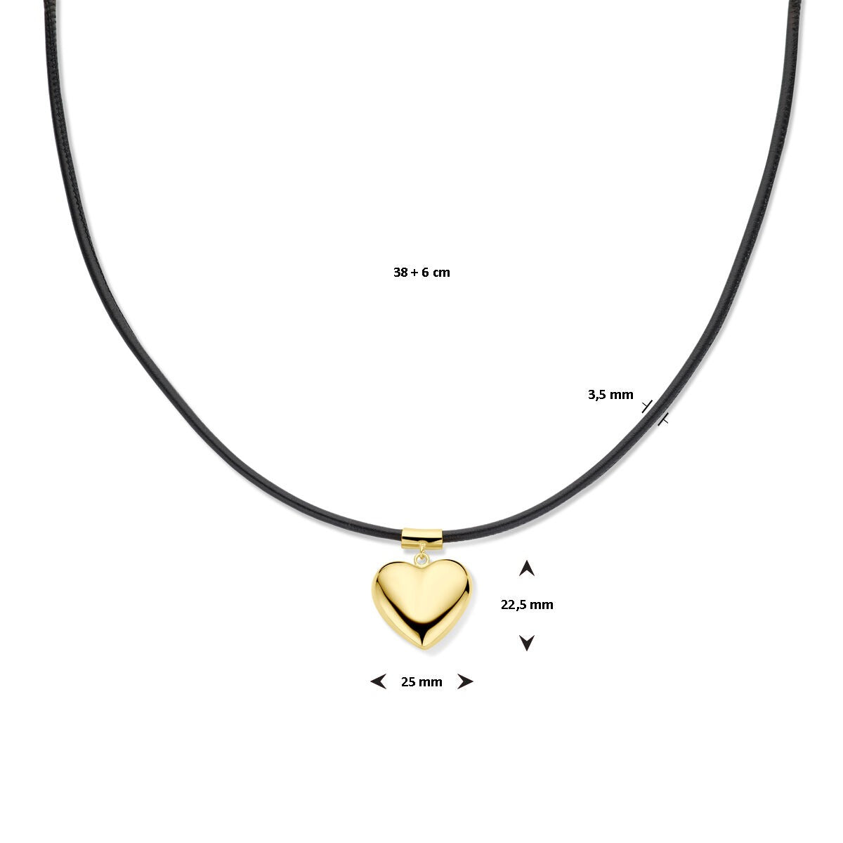 Gelbgold plattiertes Silberhalskette mit Herzchen