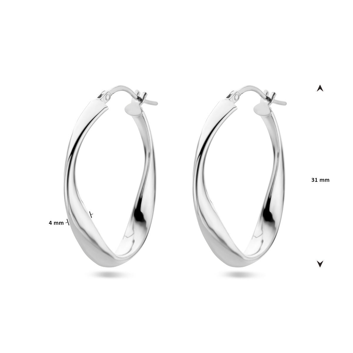 Damen-Ohrringe aus Silber – rhodiniert 31 mm