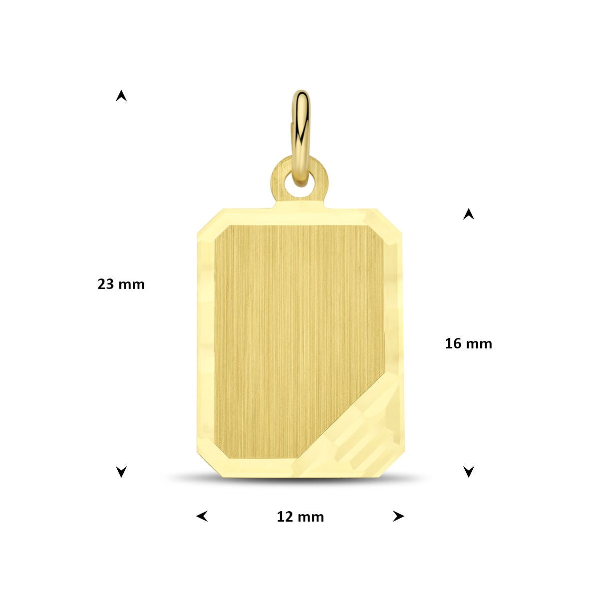 9k Gelbgold Gravuranhänger rechteckig