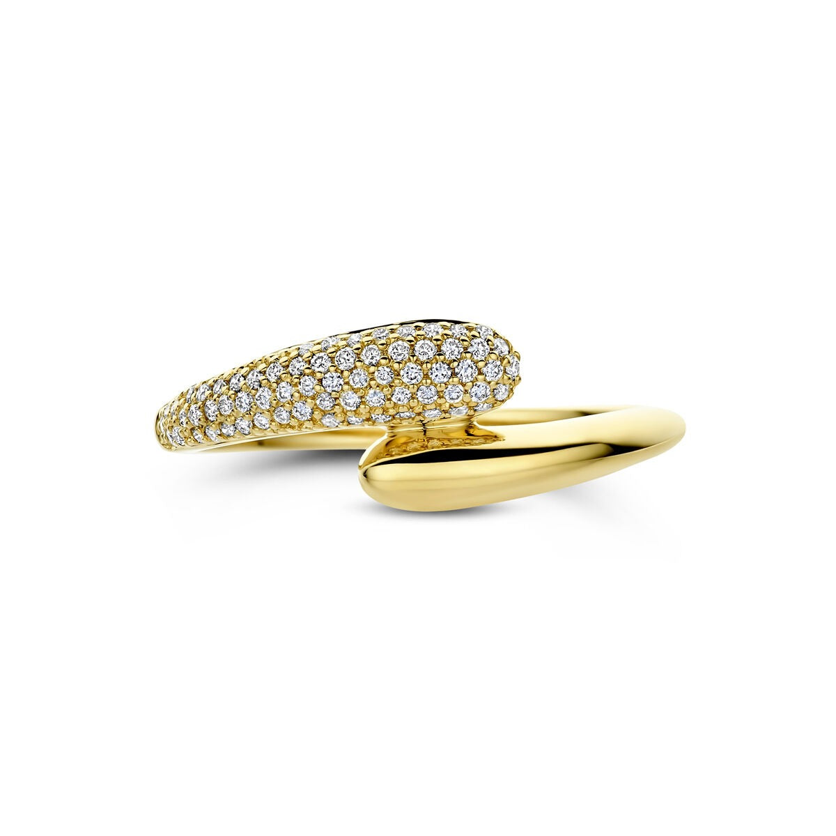 14k Gelbgoldring mit Diamant 0,15ct