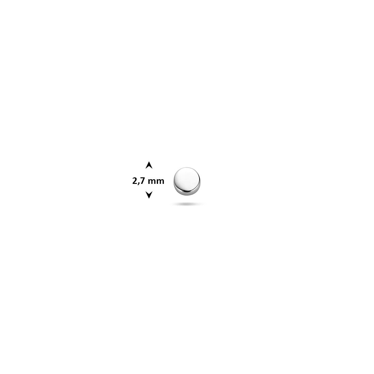 Runder, rhodinierter 925er Silber Flat Back Piercing
