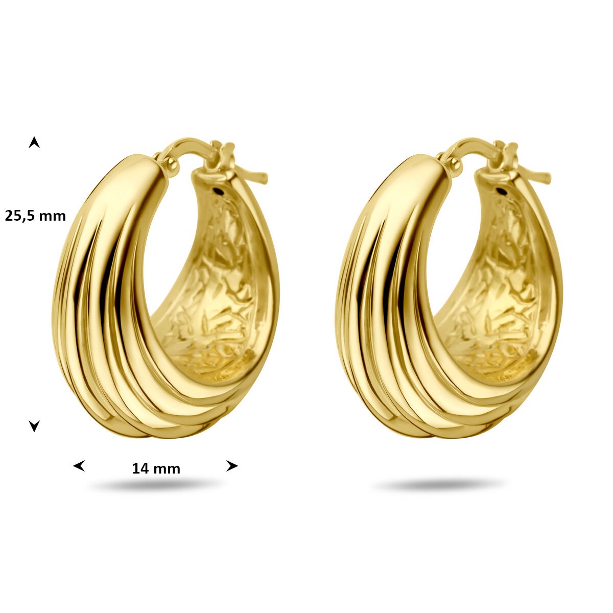 Vergoldete 925er Silber Creolen 25,5 x 14 mm Damen