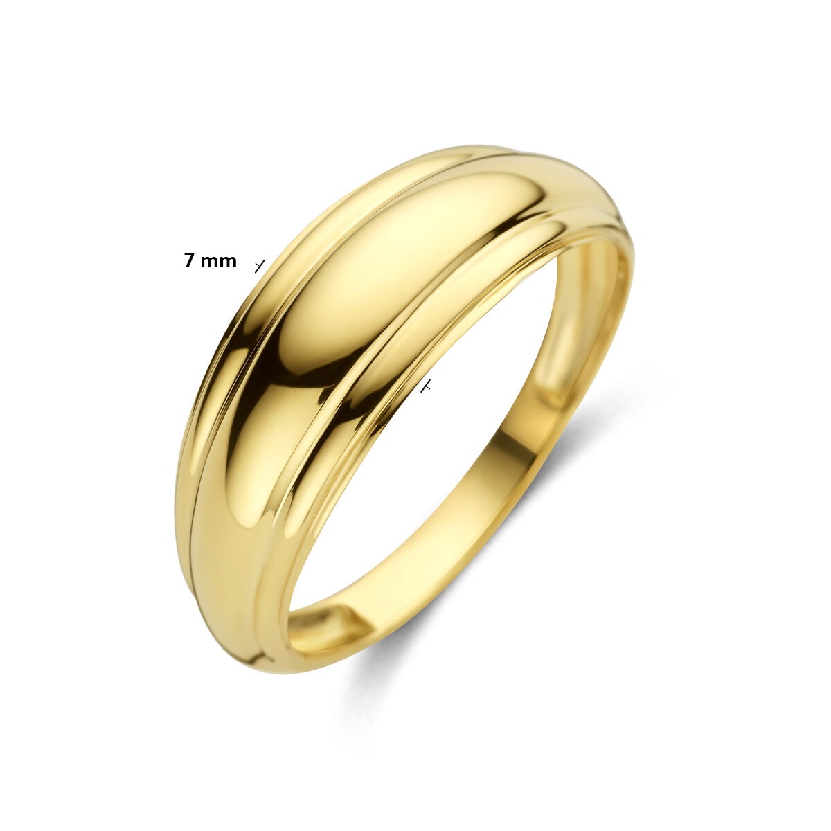 14k Gelbgold Damenring mit breitem Band