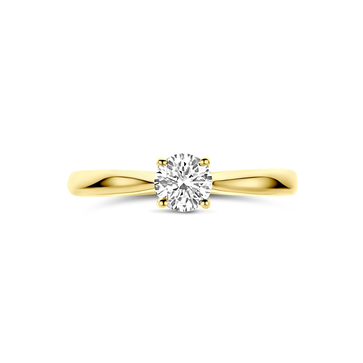 14K Gelbgoldring mit 0,50 ct im Labor gezüchtetem Diamant