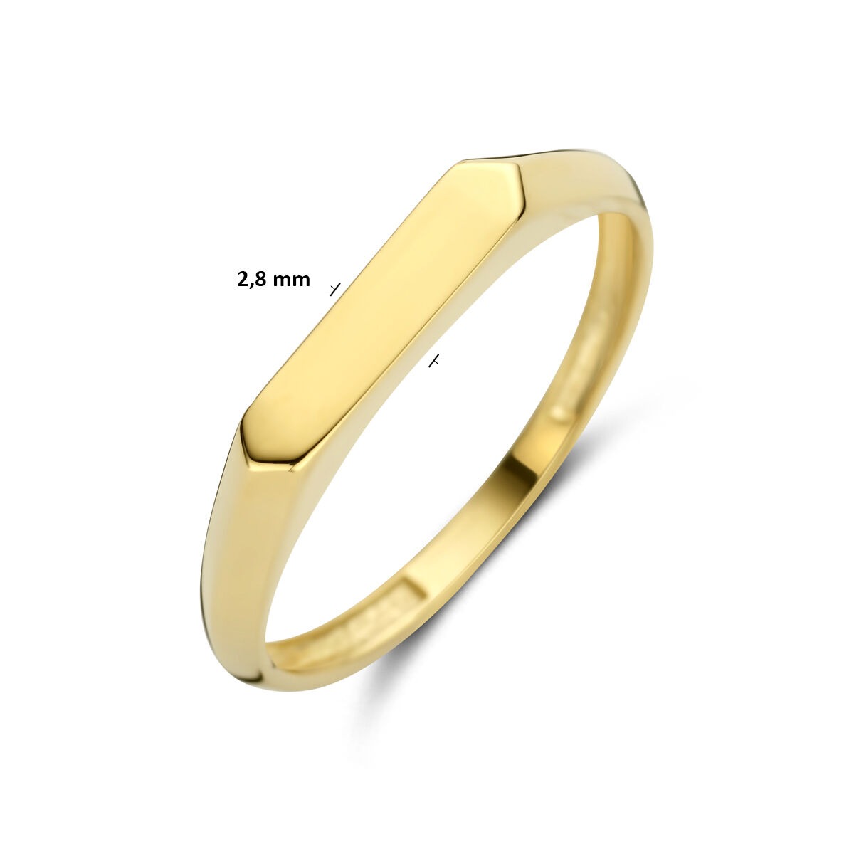 14k Gelbgold Damenring mit 7 mm breitem Band