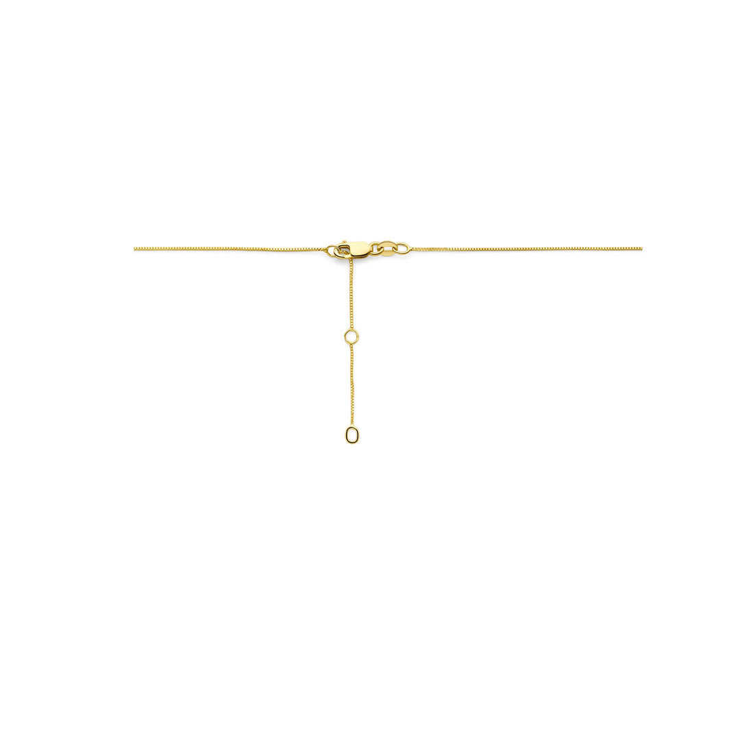 Halskette London Blue Topas und Diamant 40 – 42 – 44 cm 0,11 ct H SI 14 K Gelbgold