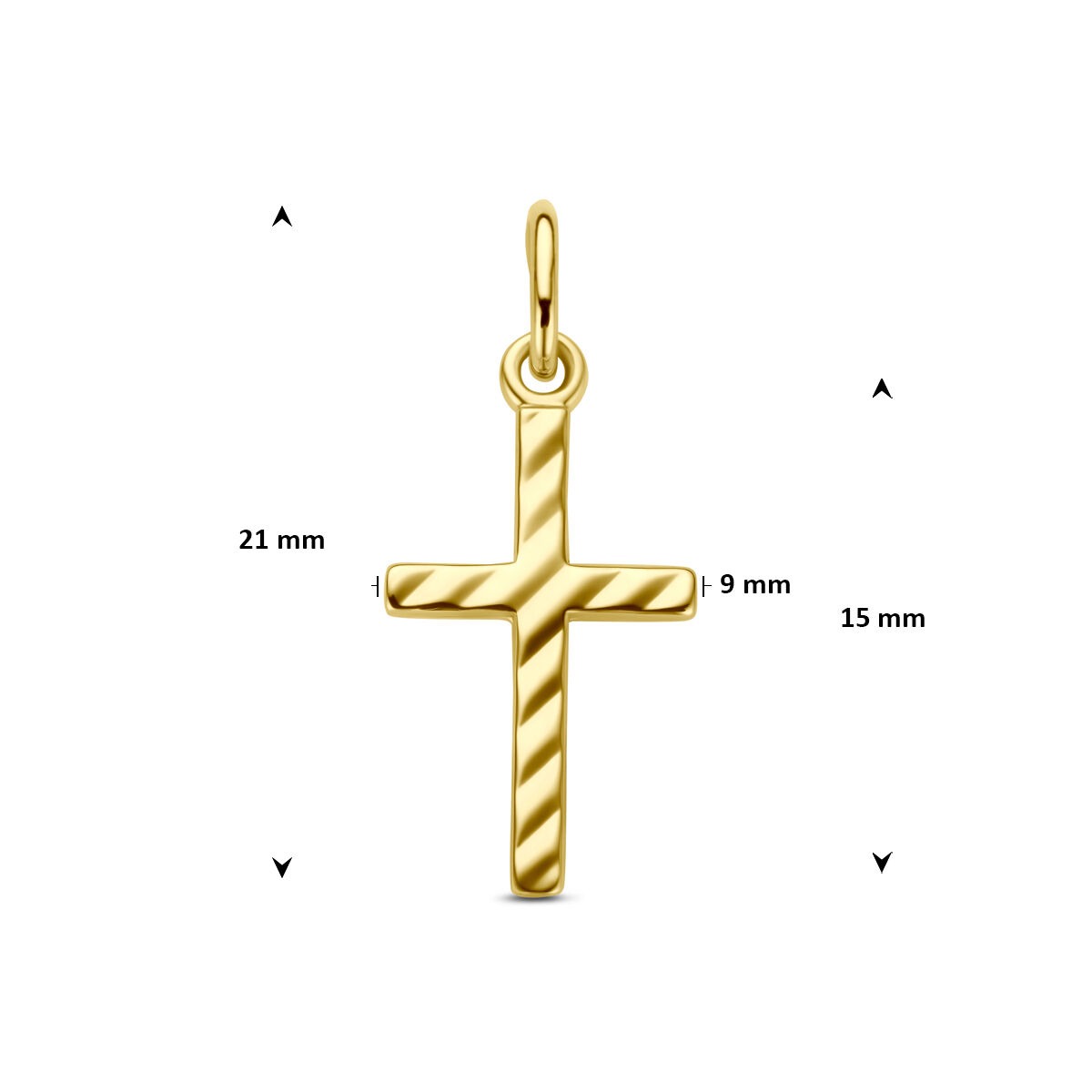9 Karat Gelbgoldanhänger mit Kreuz