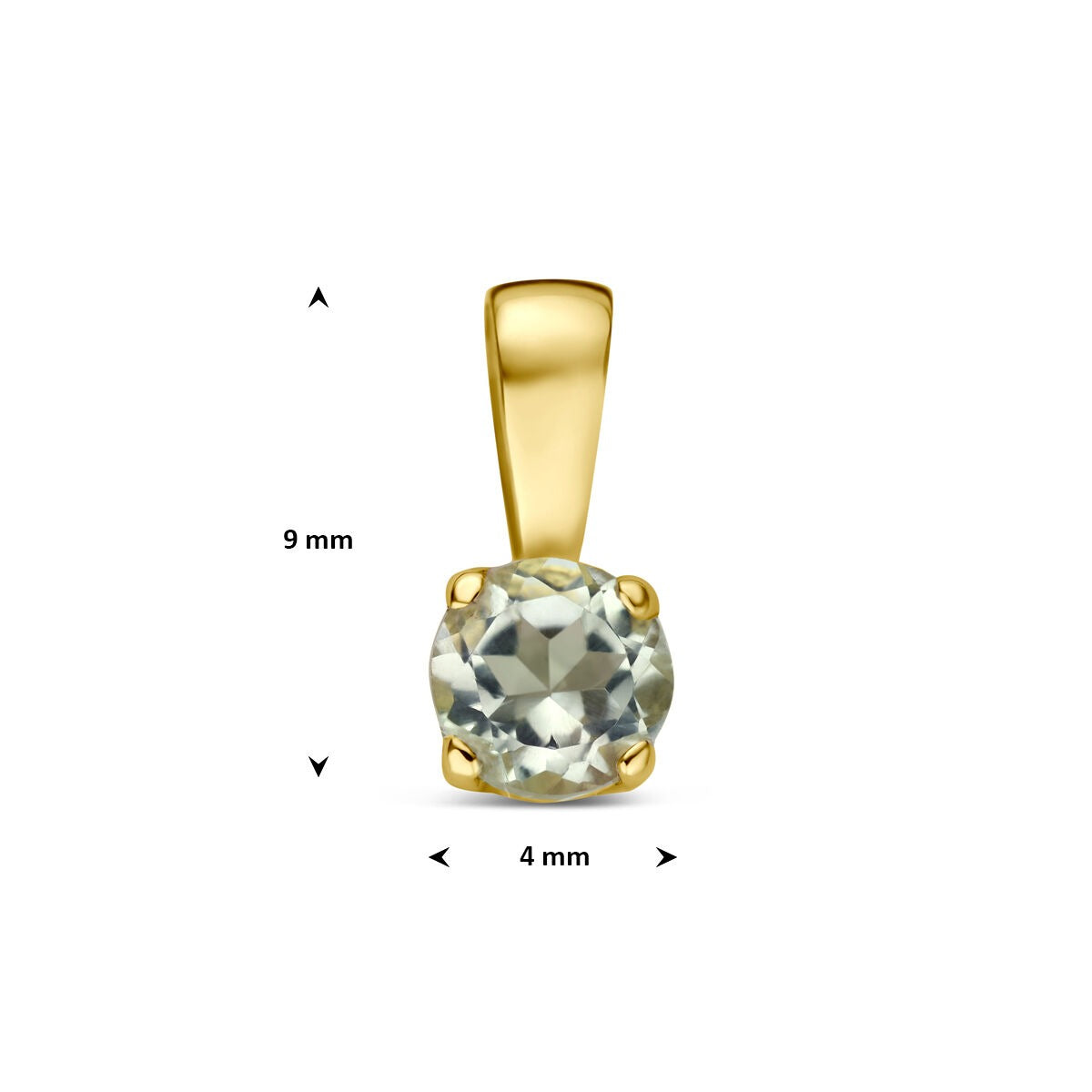 14K Gelbgoldanhänger mit grünem Amethyst