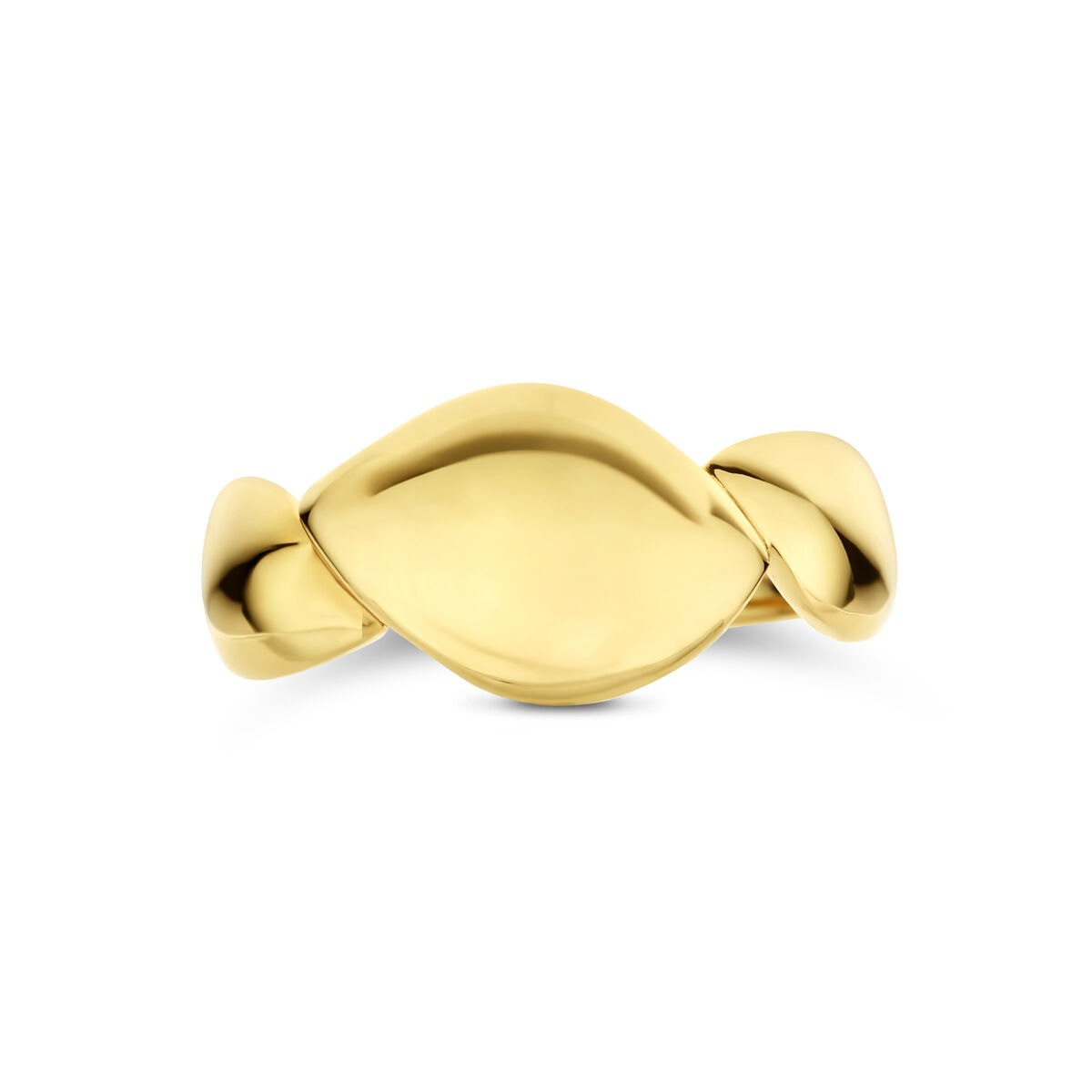 Damenring aus 14 Karat Gelbgold mit breiter Band