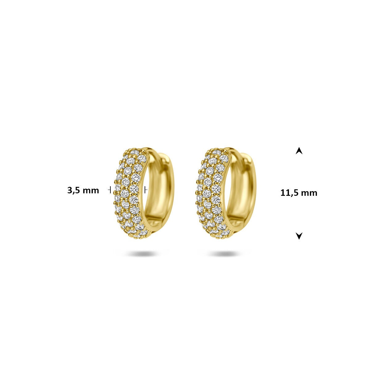 14 Karat Gelbgold Klappcreolen mit Zirkonia