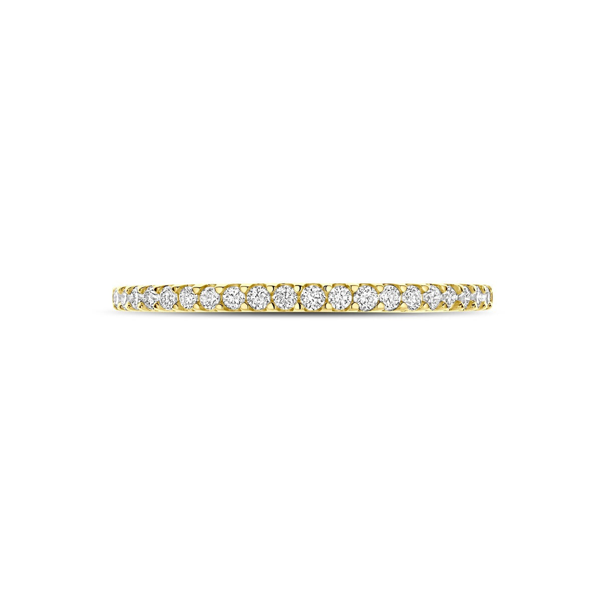 14k Gelbgoldring mit 0.15ct im Labor gezüchtetem Diamanten