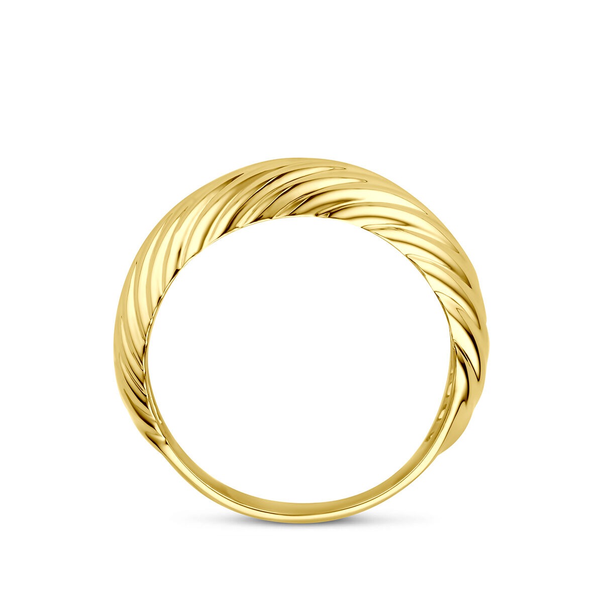 14k Geelgouden gedraaide ring 7,5 mm