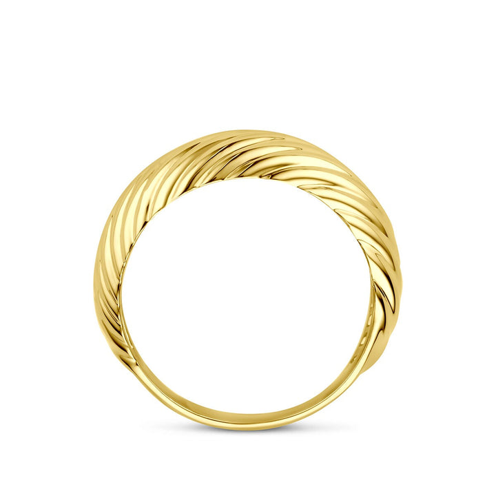 14k Geelgouden gedraaide ring 7,5 mm