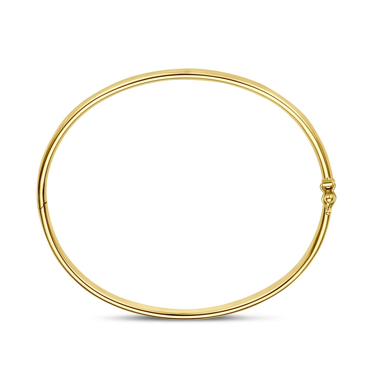 Armreif aus 9K Gelbgold mit ovalem Rohr und Silberkern