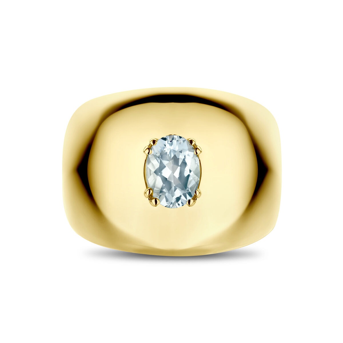 14K Gelbgoldring mit Aquamarin