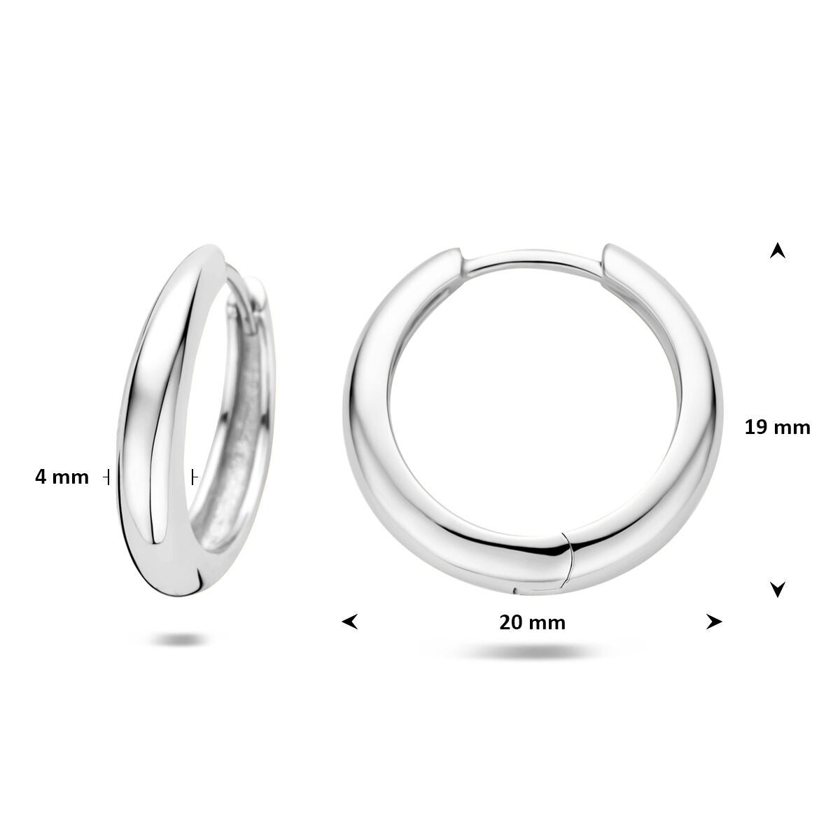 Rhodinierte Creolen aus 925er Silber