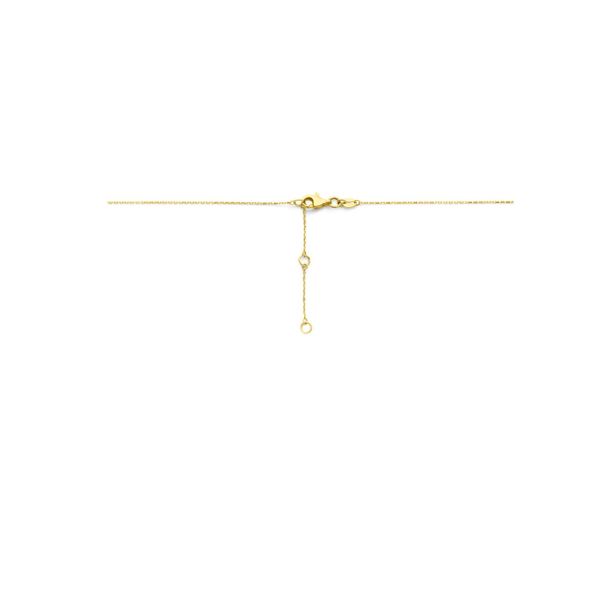 14 Karat Gold Damenhalskette mit zwei Herzen – 45 cm