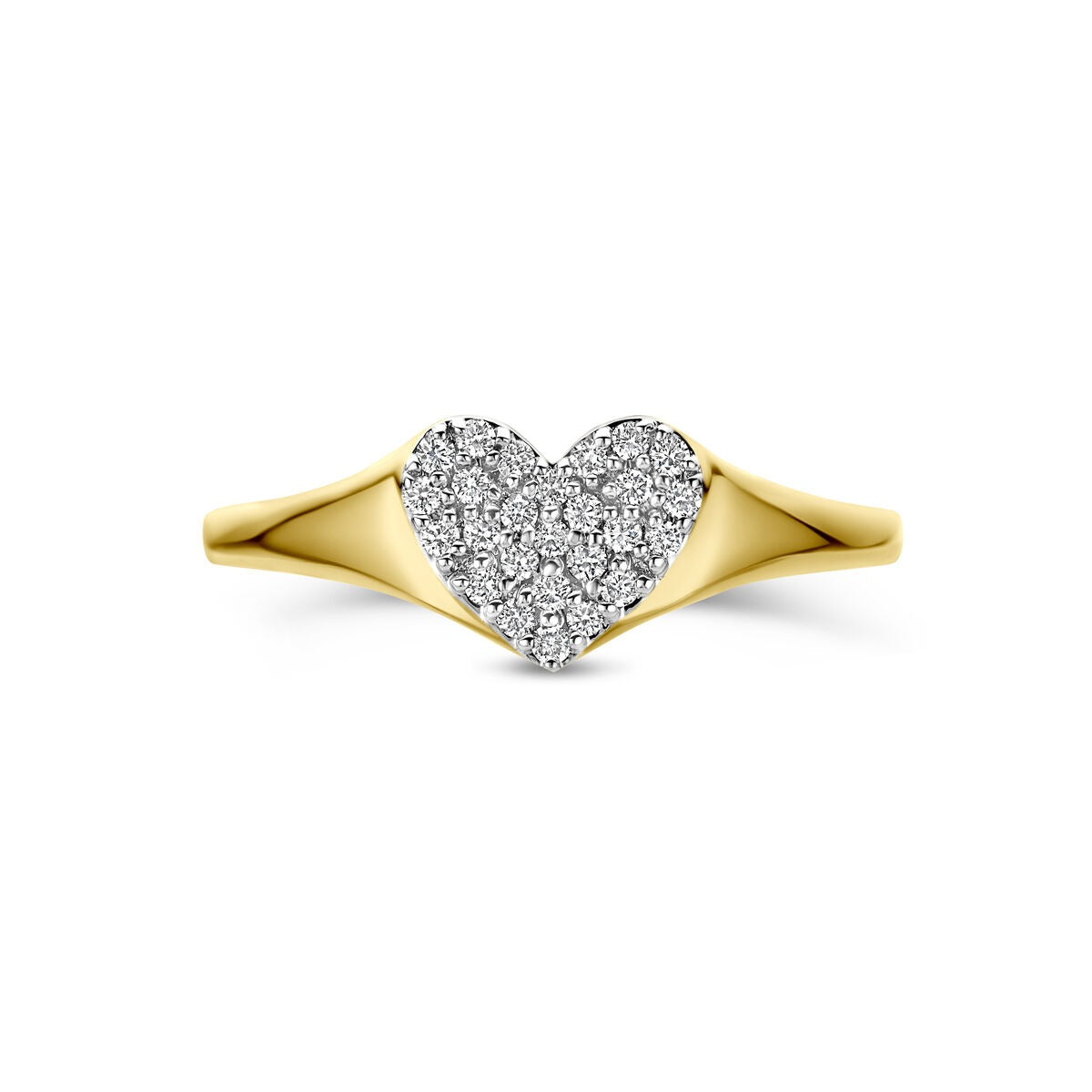 14k Gelbgoldring mit Lab Grown Diamant 0,12 ct