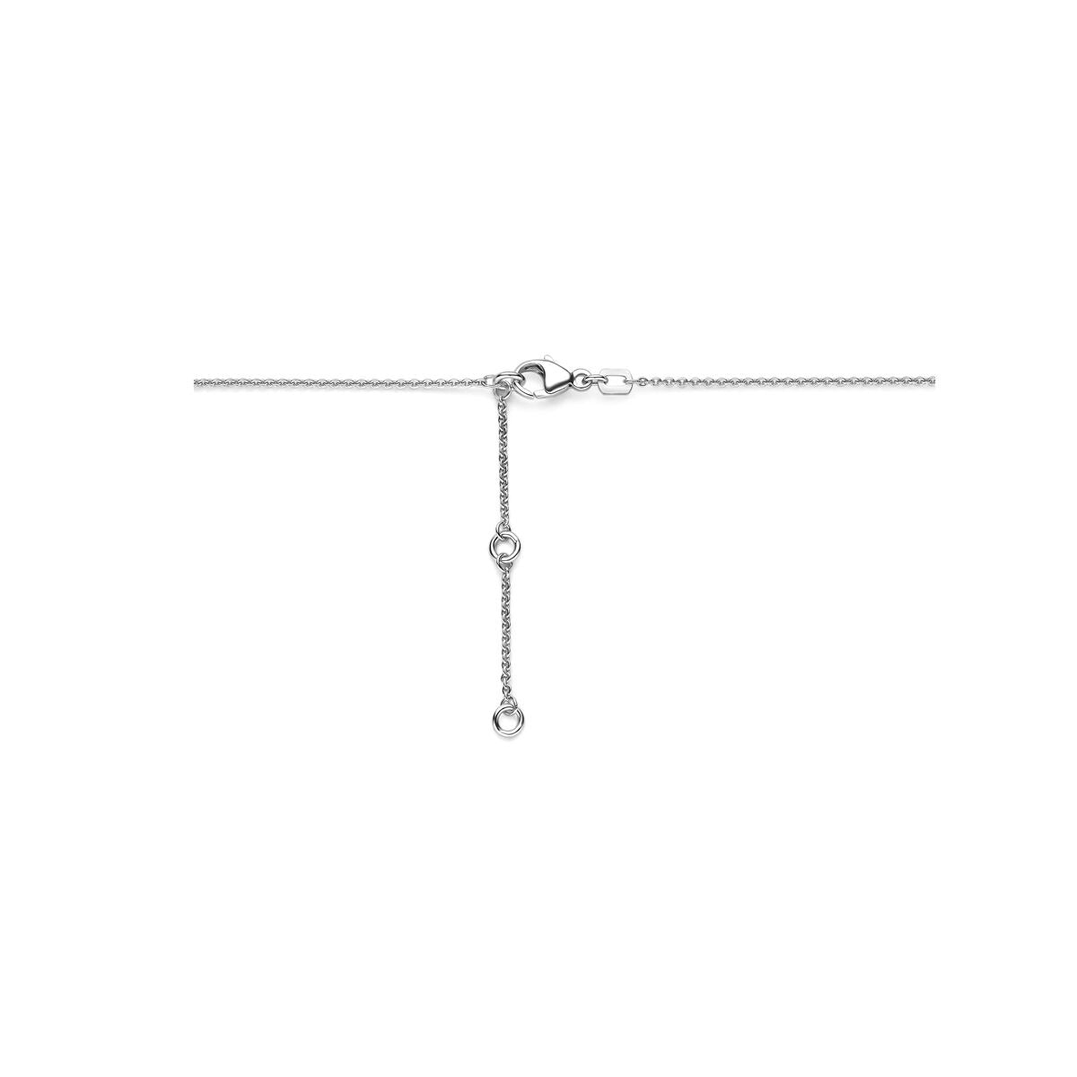 Silberne Halskette mit Kreuz und Zirkonia – verstellbar 41-45 cm