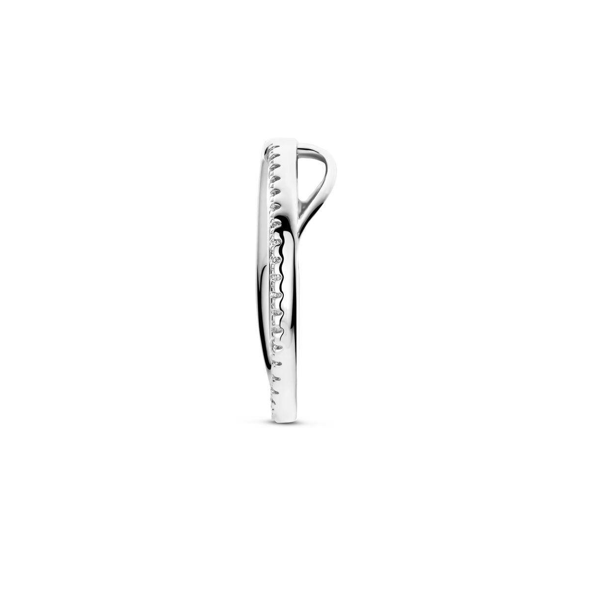 Silberanhänger mit Zirkonia-Entourage – rhodiniertes 925er Silber