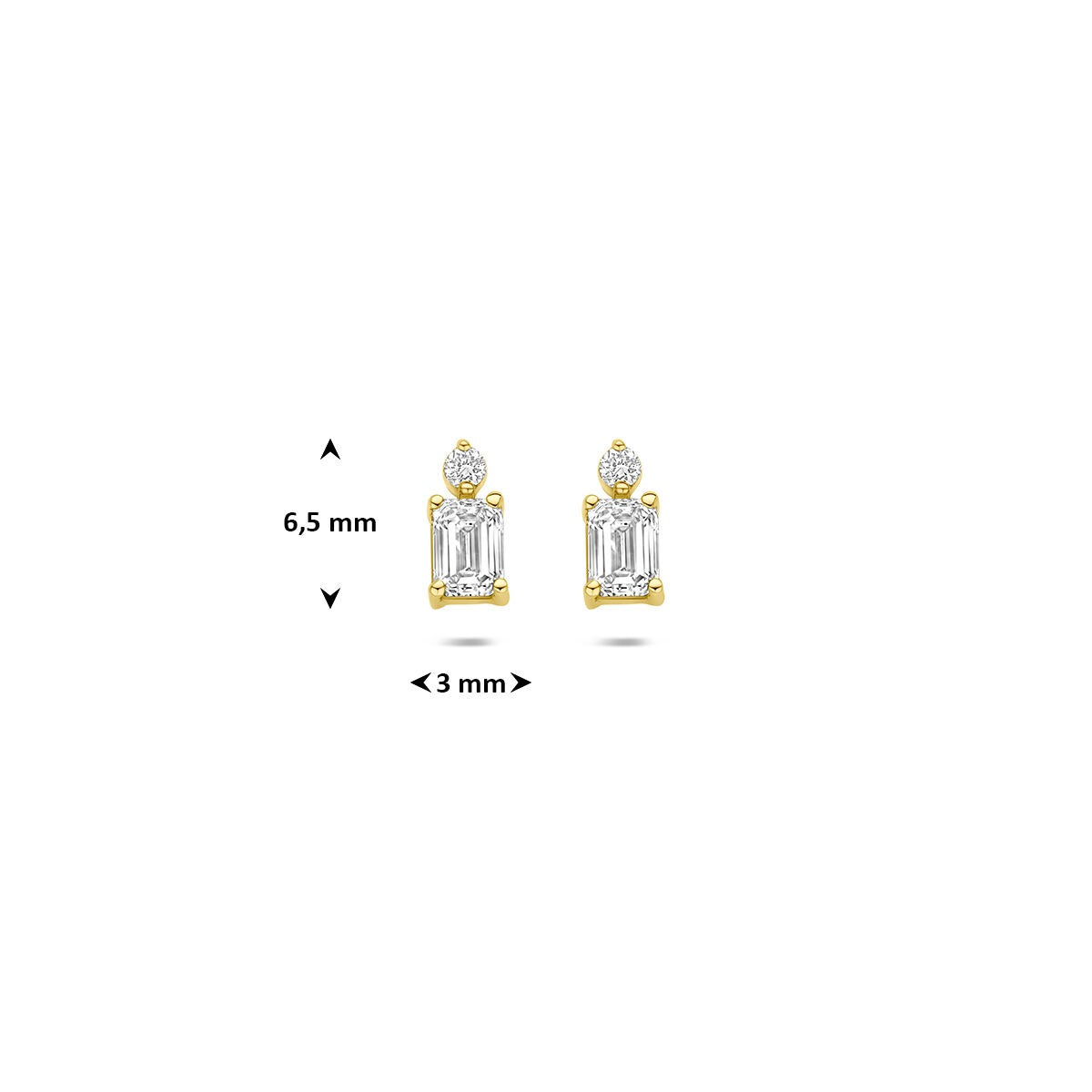 14 Karat Gelbgold Ohrstecker mit im Labor gezüchtetem Diamanten
