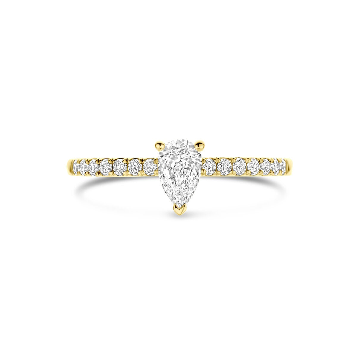 Goldener Ring 14k mit Lab Grown Diamant – Tropfenschliff