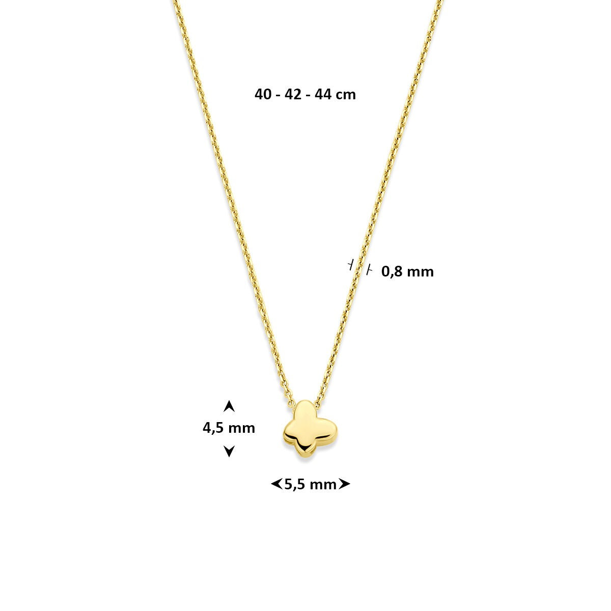 14 Karat Gelbgoldkette mit Schmetterling