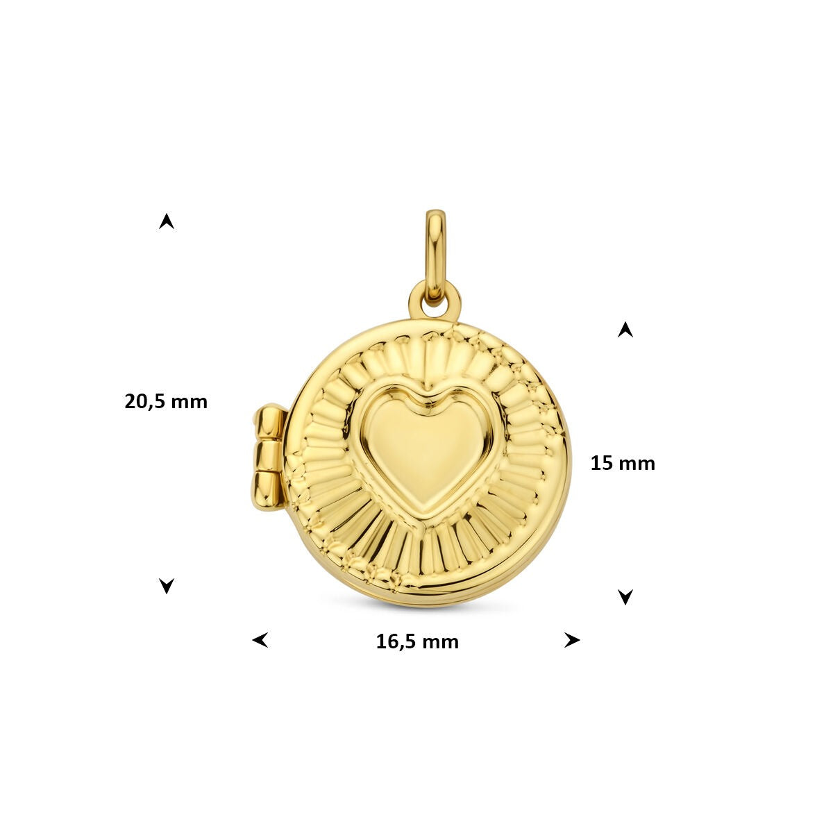14 Karat Gelbgoldmedaillon mit Herz