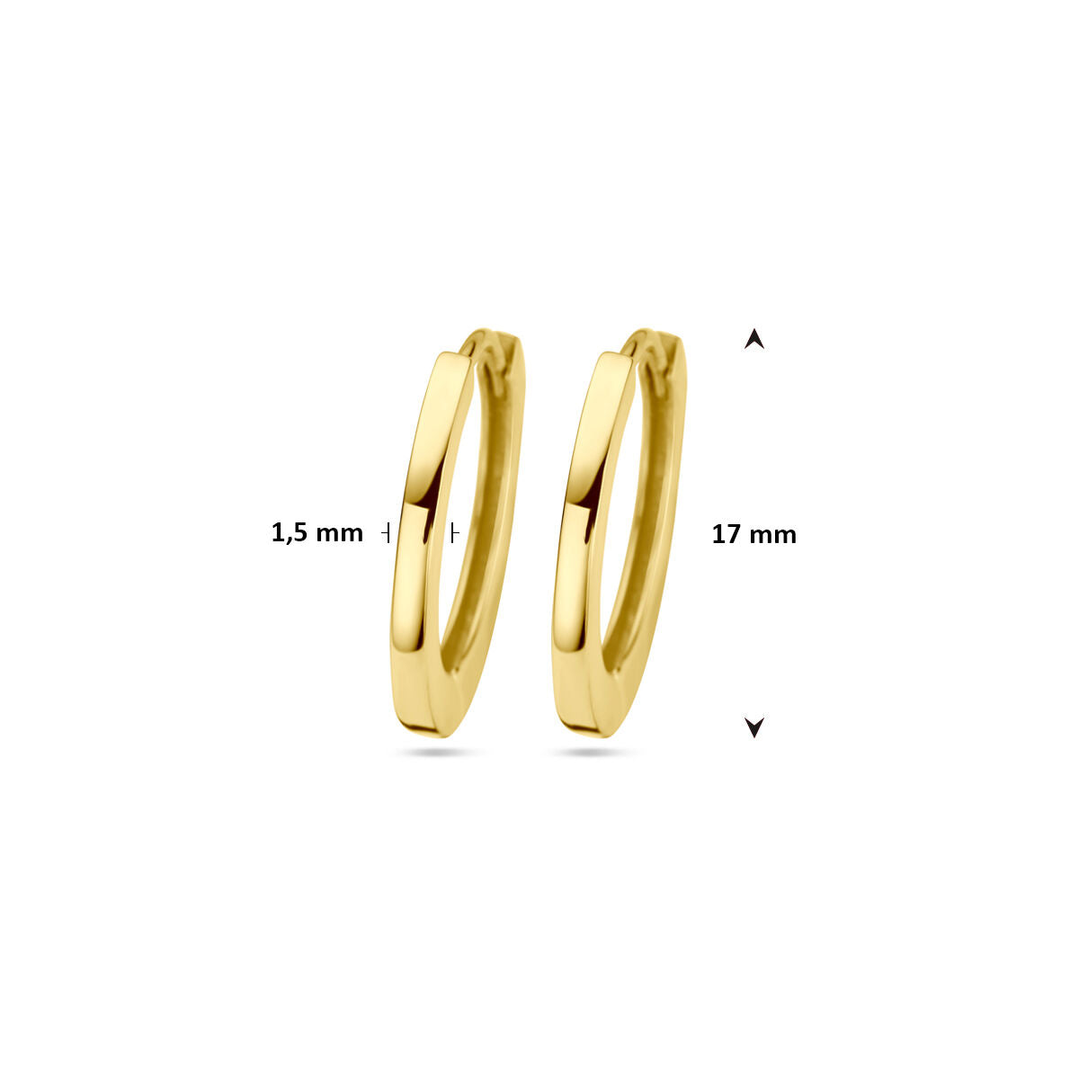 14 Karat Gelbgold Klappcreolen – 17 mm